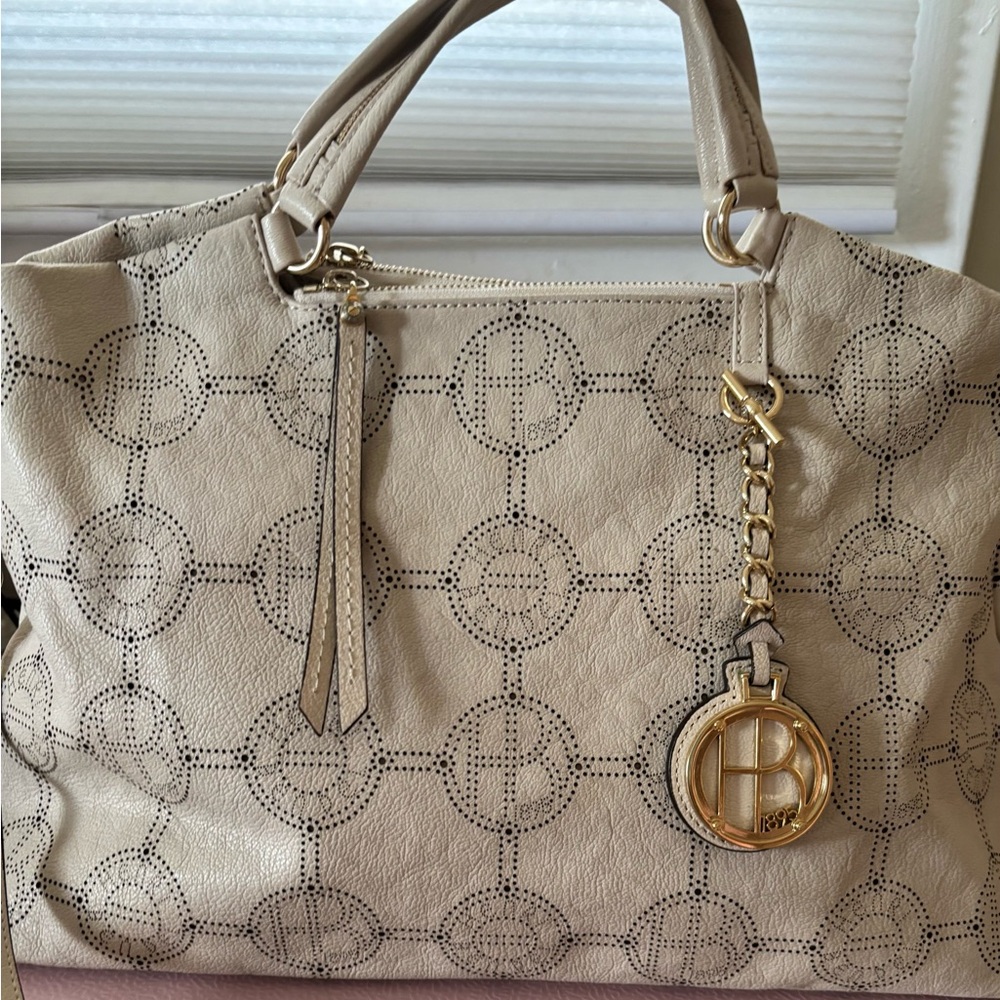 Vintage Limited Edition Henri Bendel Cream Shoulder Bag with Gold Charm